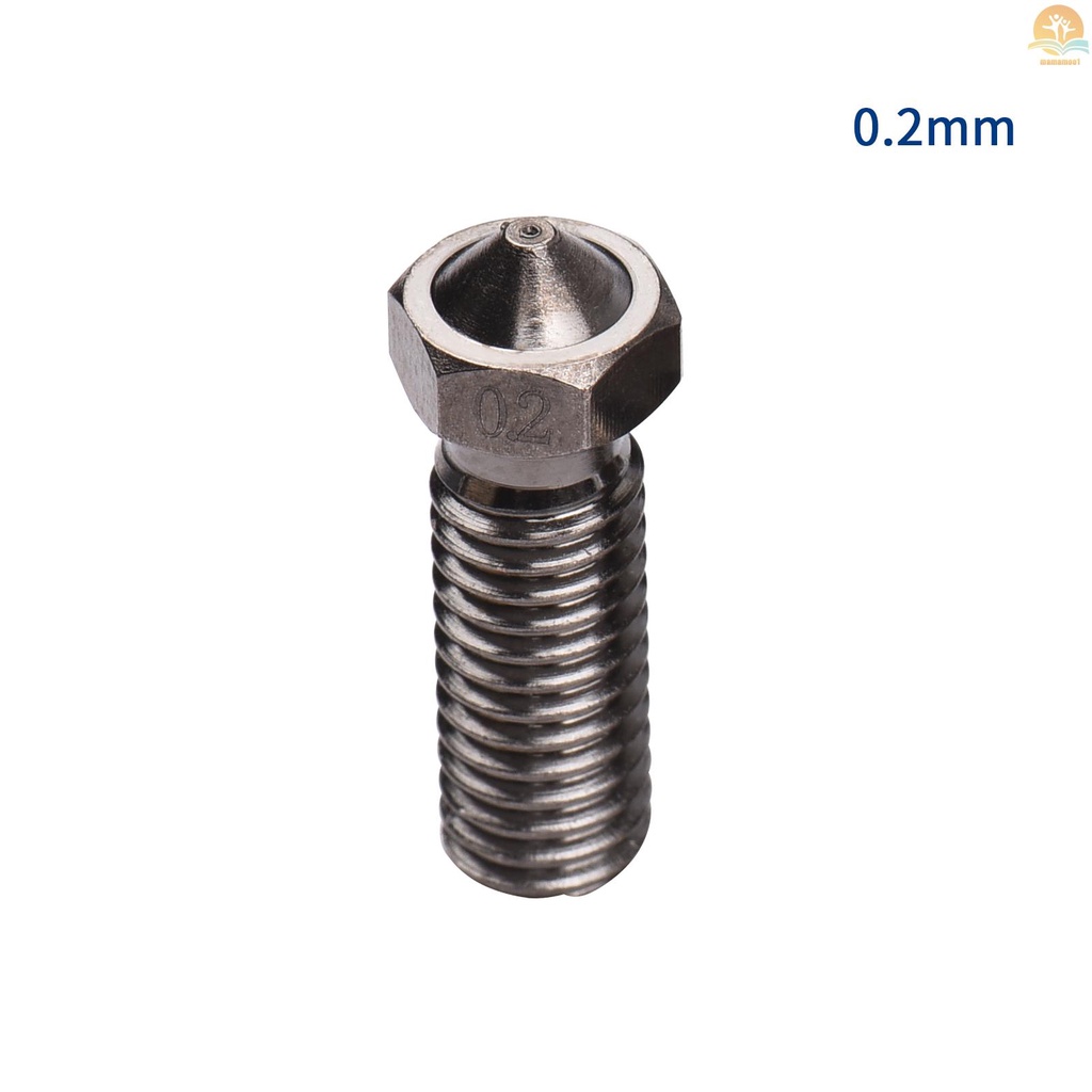 3D Printer Nozzle 0.2/0.3/0.4/0.5/0.6/0.8/1.0mm Nozzle Hardened Steel Tool M6 Thread Extruder Print Head High Temperature Resistant Volcano Nozzles for 1.75mm Filament Carbon fiber Filaments