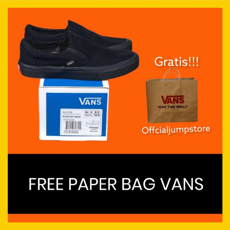 [BISA COD] VANS SLIP ON CLASSIC FULL BLACK PREMIUM
