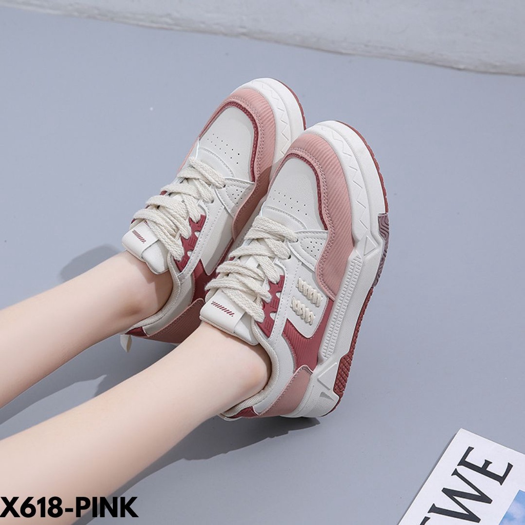 SEPATU WANITA KECE KEREN SNEAKERS GAYA KIDS ZAMAN NOW BAHAN PU KUALITAS IMPORT 618