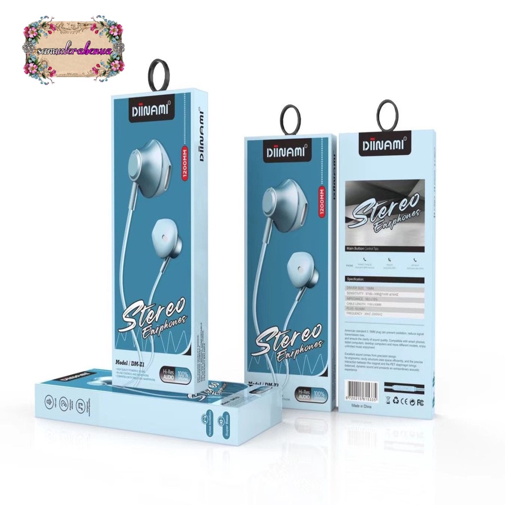 BM076 Headset earphone Hf macaron DIINAMI Z1 METAL super extra BASS for oppo Samsung vivo xiaomi SB2707