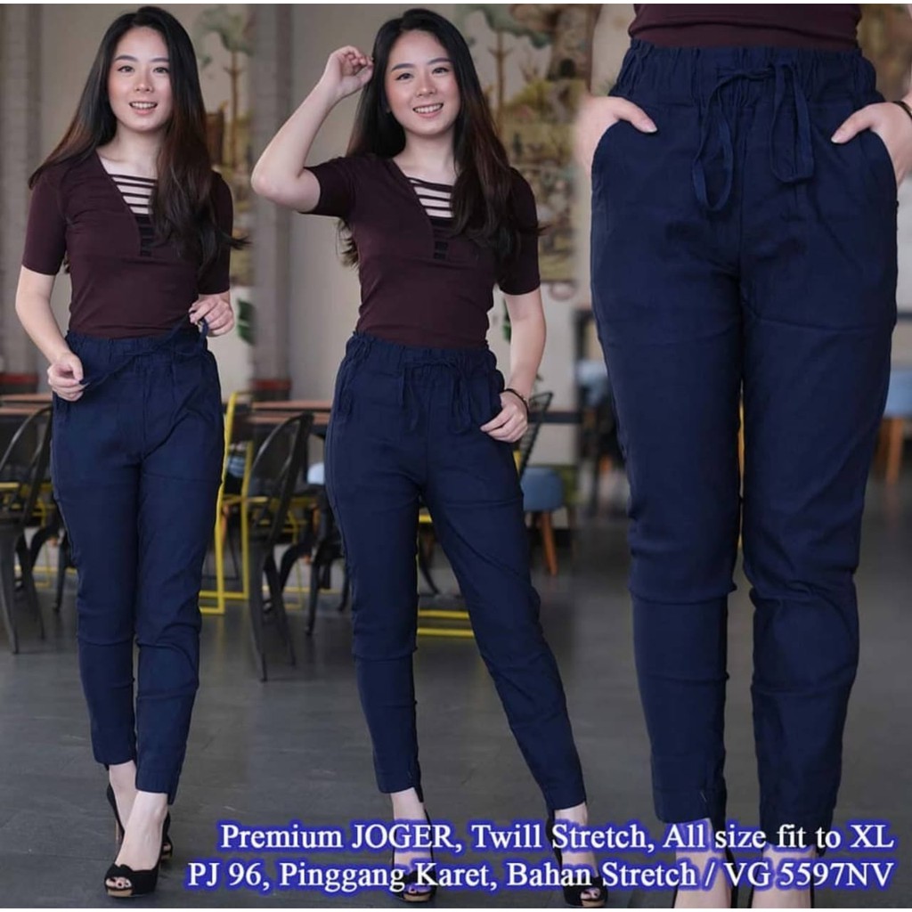 Bess - JOGGER PREMIUM Soft Twill Import / Celana JOGGER PREMIUM Wanita