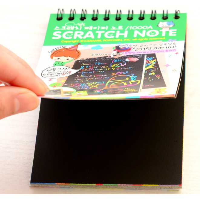 SCRATCH NOTE Black Paper Graffiti DIY Coils Drawing Book Colorful Paper / Mini Notes Kecil Gesek