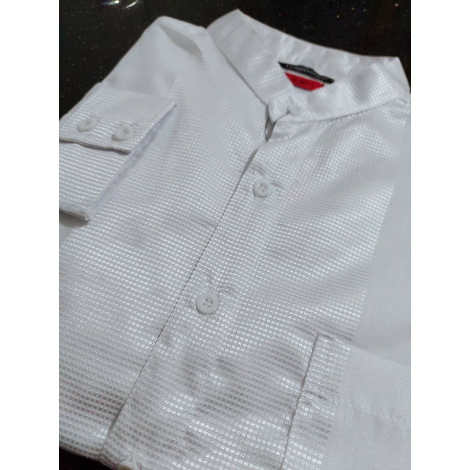 BAJU KOKO PRIA LENGAN PANJANG | KEMEJA MUSLIM SLIM FIT PUTIH CDL31