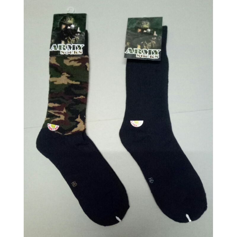 Kaos kaki tebal TENTARA / POLISI / SECURITY / kaos kaki Hitam Loreng Army / Kaos kaki PDL /  TNI