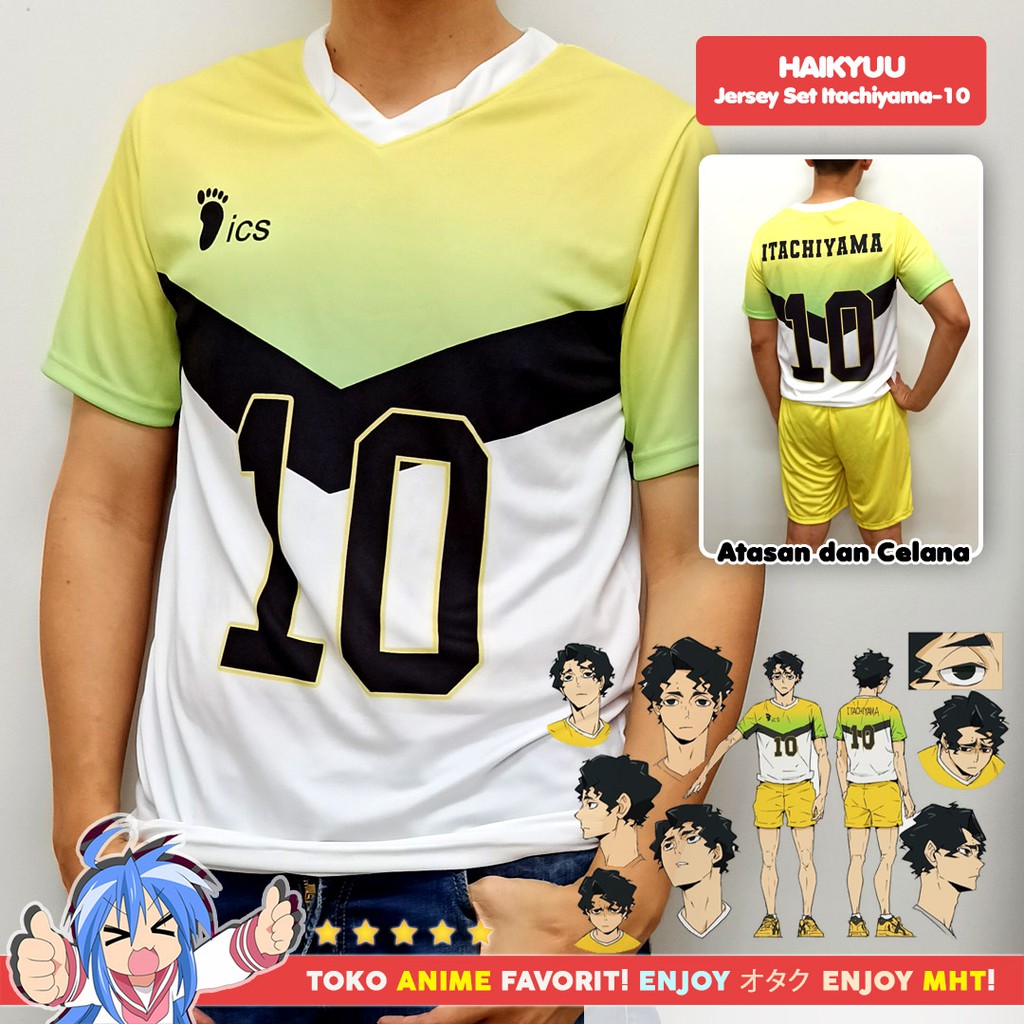 Kostum Anime Cosplay Haikyuu Itachiyama Jersey No. 10 - Sakusa Kiyoomi