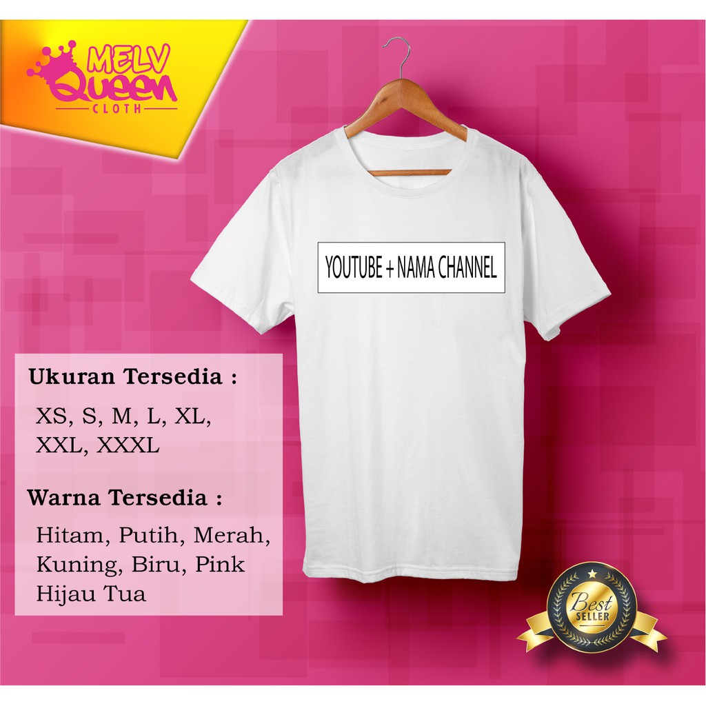 KAOS YOUTUBE + NAMA CHANNEL PRIA DAN WANITA BEST QUALITY