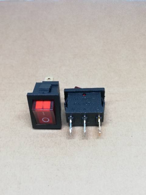 SAKLAR ROCKER SWITCH KECIL PLUS LAMP 3PIN