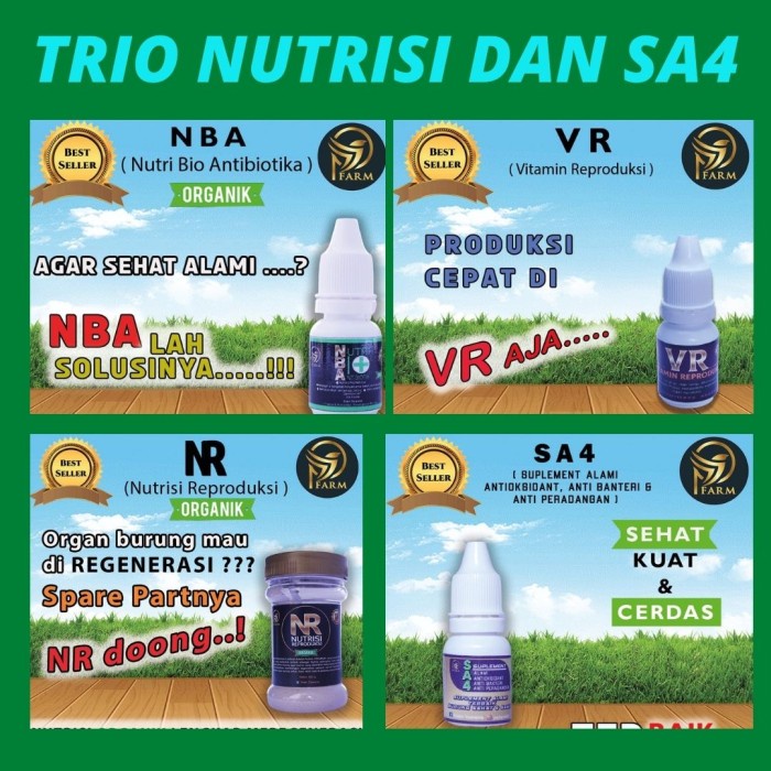 TERLARIS TRIO NUTRISI DAN SA4 PAKET SUPLEMEN DAN NUTRISI ORGANIK BURUNG HG00J9