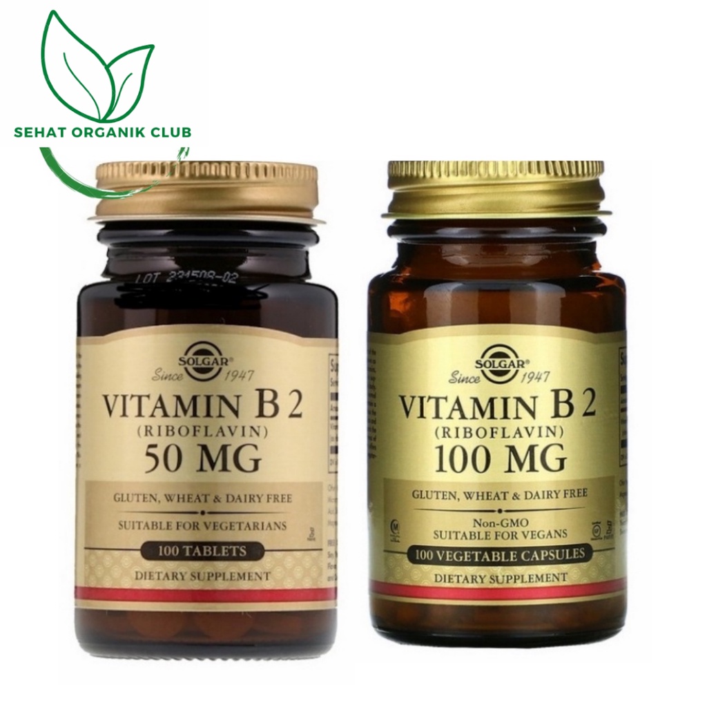 Jual Solgar Vitamin B2 Riboflavin 100 mg 100 vcaps; 50 mg 100 Tablets