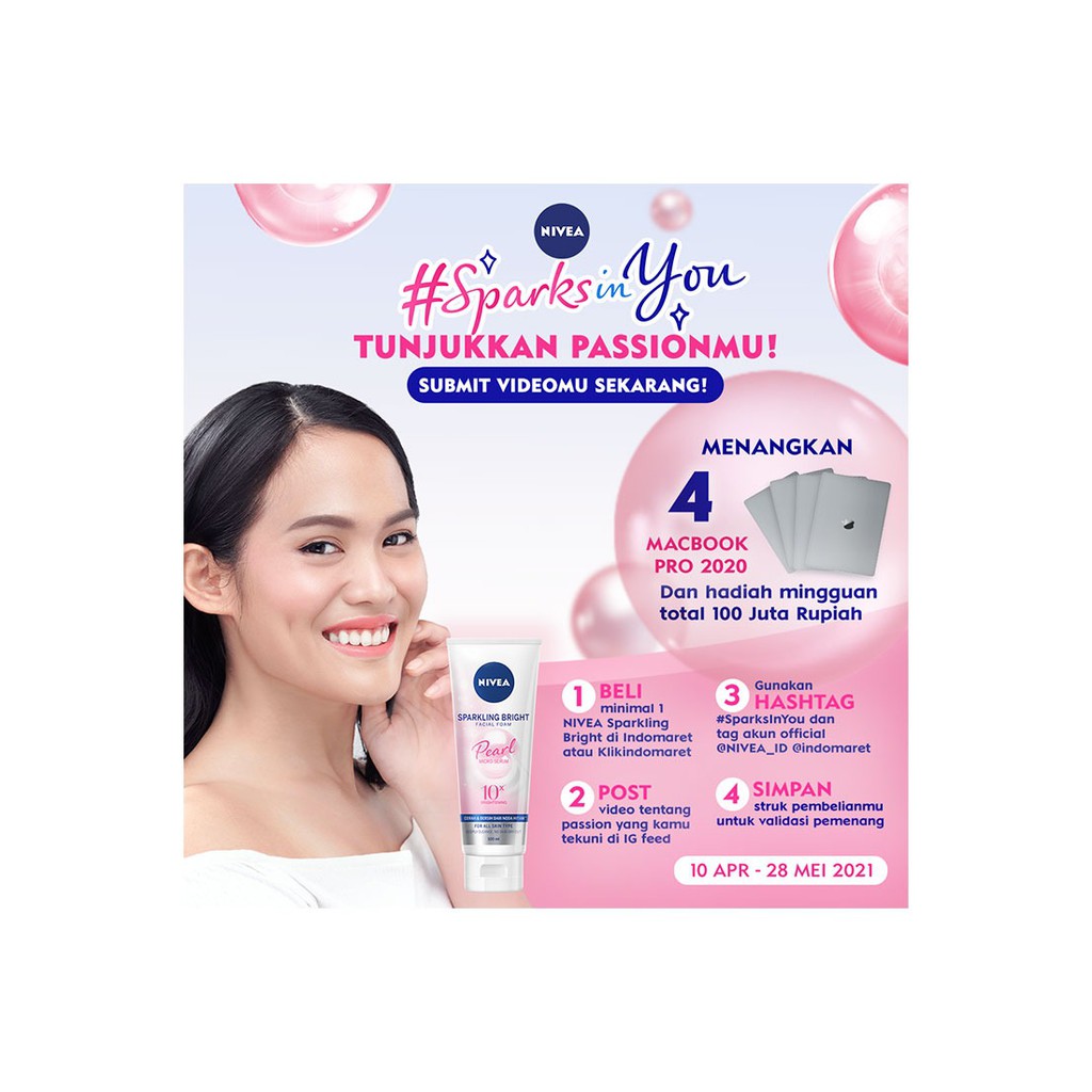 NIVEA SPARKLING W FACIAL FOAM/SABUN WAJAH/NIVEA