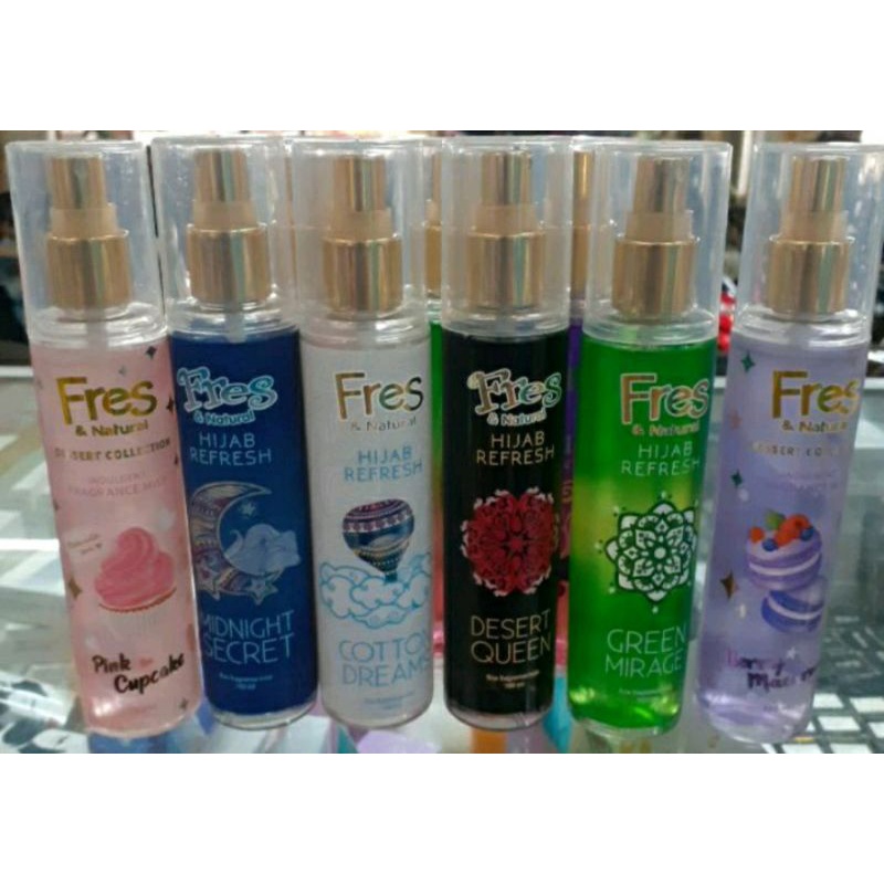 Fres &amp; Natural Parfum 100ml 1 PCS Fresh Parfume Kemasan Saku 18ml  Parfumed Wewangian Putih Cotton Dreams Pink Live to Love Biru Midnight Secret Ungu Muse Of The Day