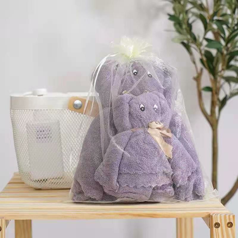 Handuk Set Boneka Beruang 2in1 HANDUK micro fiber HANDUK MANDI DAN WAJAH COTTON TOWEL DENGAN BAHAN LEMBUT