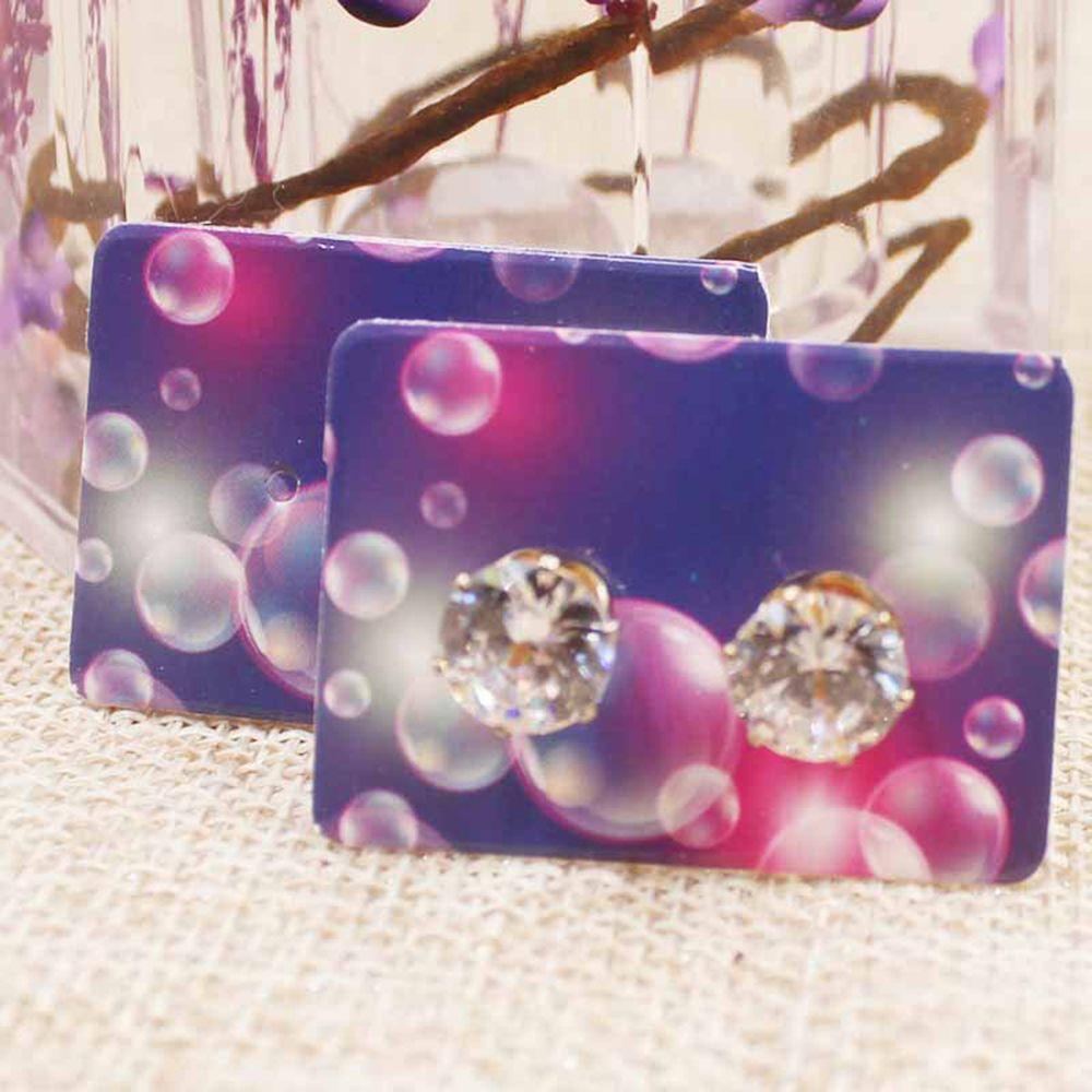 Preva 100PCS Kartu Paket Anting Gift Packing Tag Aksesoris DIY Motif Bunga