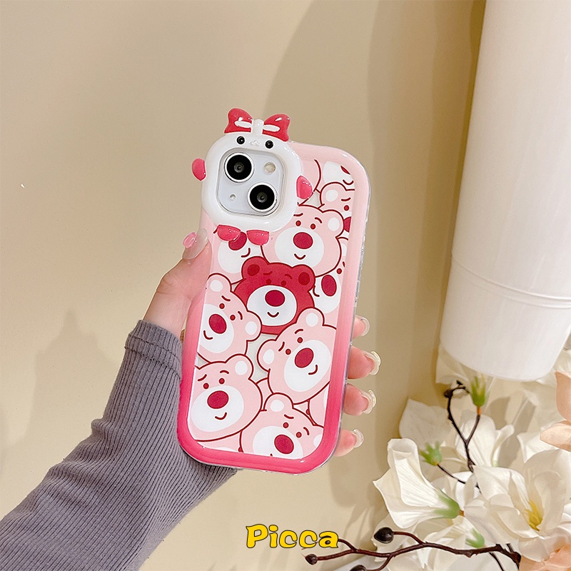 Case Desain Kartun Beruang Lotso Strawberry Untuk Oppo A57 2022 A17 A95 A16K A76 A77S A96 A3s A7 A5s A12 A53 A33 A74 A95 A16K A52 Reno 4F 5 6 A16 A51 A5 Az A9 Az 3D A1K A51