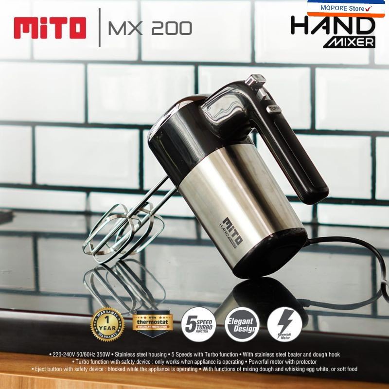 Hand Mixer Mito MX 200 5 Kecepatan  Garansi Resmi