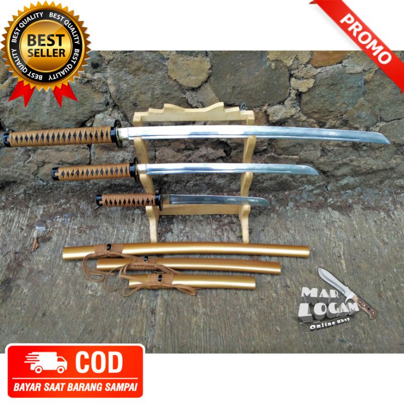 SATU SET MURAH!!! Katana dragon gold satu set murah samurai murah berkualitas dijamin