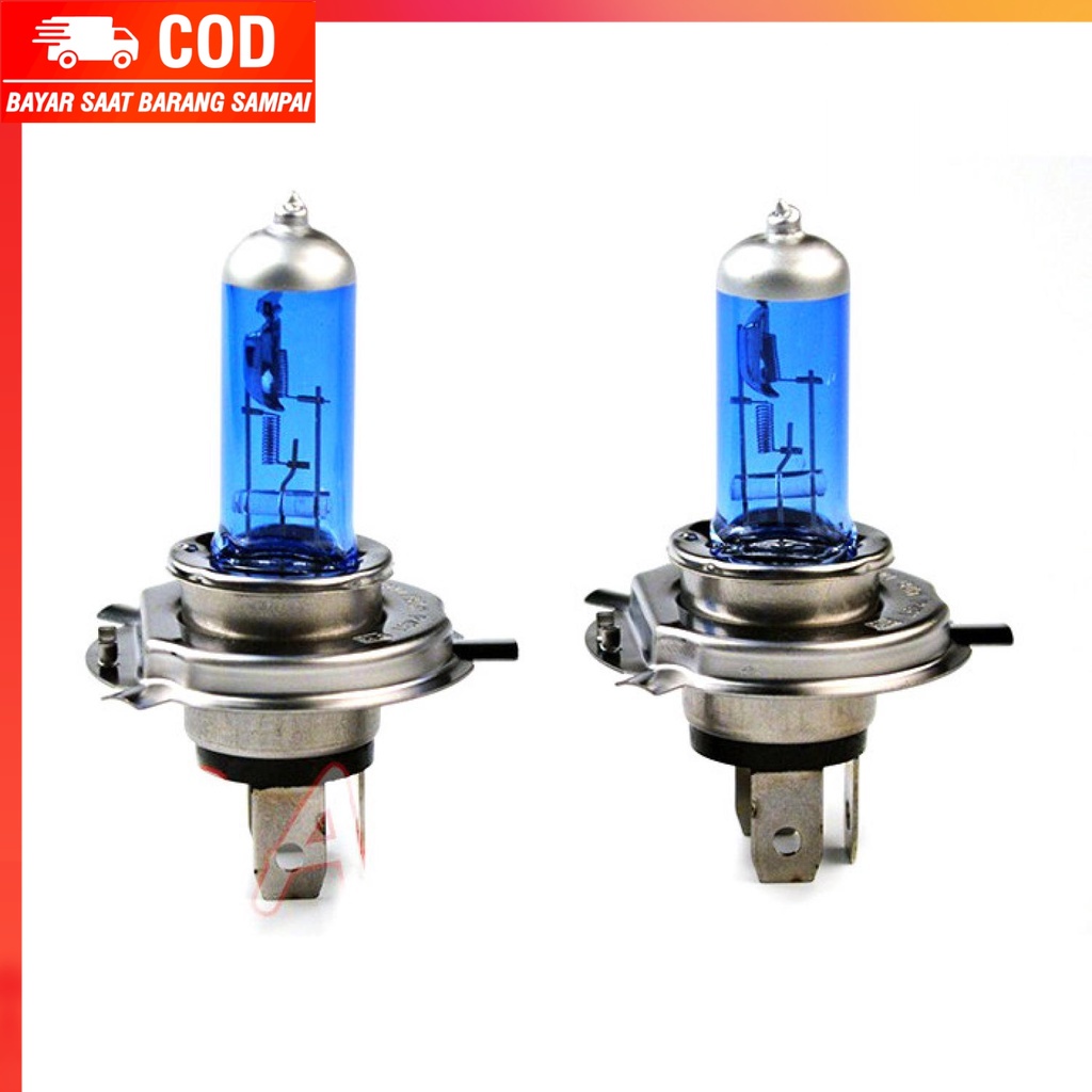 (100% BARANG ORI) Aurora Lampu Mobil Headlight Halogen Xenon H4 4000K 100/90W 1 PCS