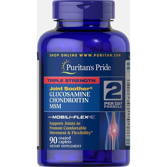 Puritan' Pride Triple Strength Glucosamine Chondroitin MSM 90 Caplets