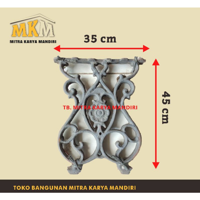 Ornamen Besi Cor Kaki Meja 02 (Sepasang)