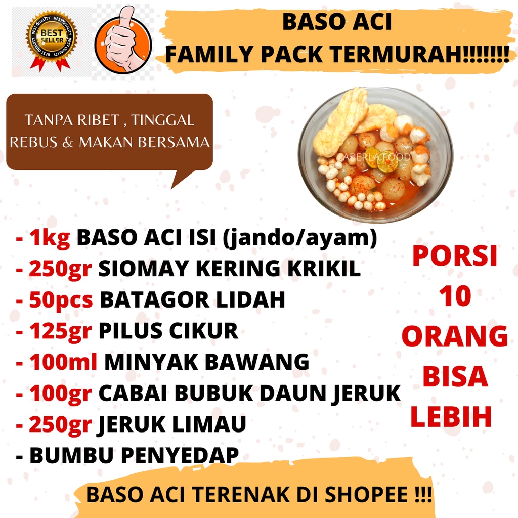 

BASO ACI JANDO FAMILY PACK TERENAK DI BANDUNG PORSI 10 SD 20 ORANG