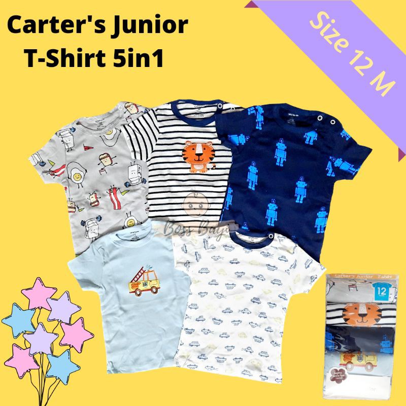 ATASAN PENDEK BAYI 6-24M TEES BLUEFLY KAOS LENGAN PENDEK BAYI ISI 5 PCS (SNI) / TEE LENGAN PENDEK KATUN SNI