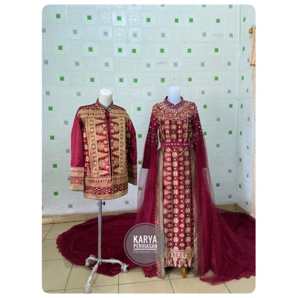 Gown songket pengantin # Songket benang emas #pengantinpalembang