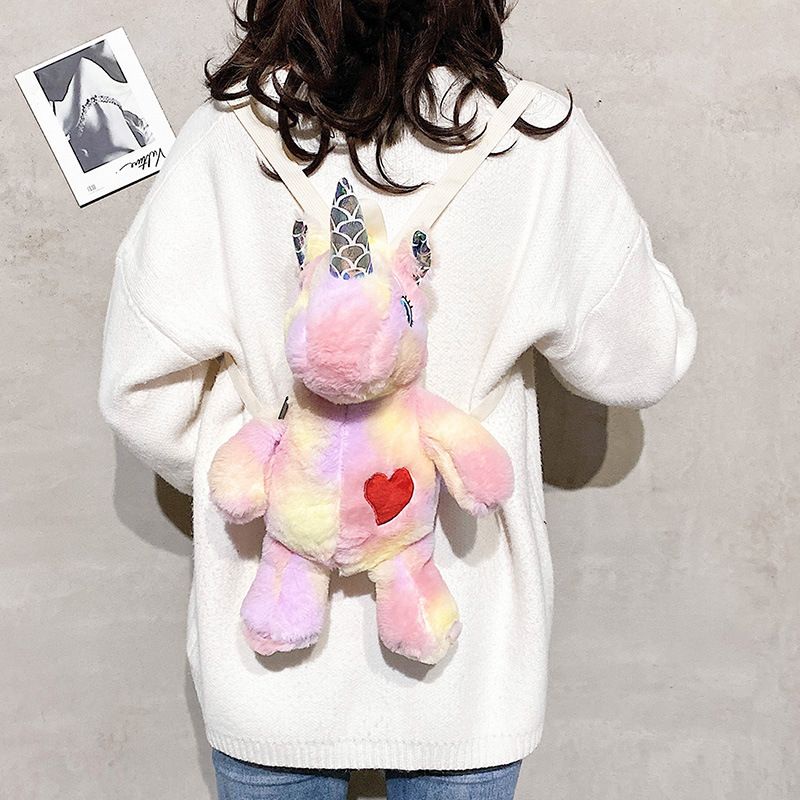 TAS RANSEL BONEKA UNICORN KUDA PONY HORSE PINK BLUE RAINBOW BACKPACK ANAK DEWASA