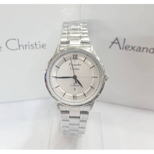 Jam Tangan Wanita Alexandre Christie AC 8505 Silver white Original