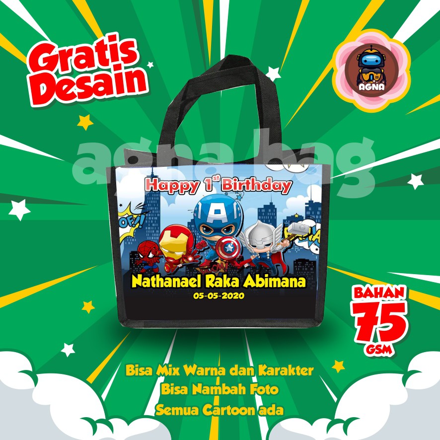 

GOODIE BAG MURAH / TAS ULTAH CUSTOM /TAS ULTAH PROMO/ TAS ULTAH AVENGER 2