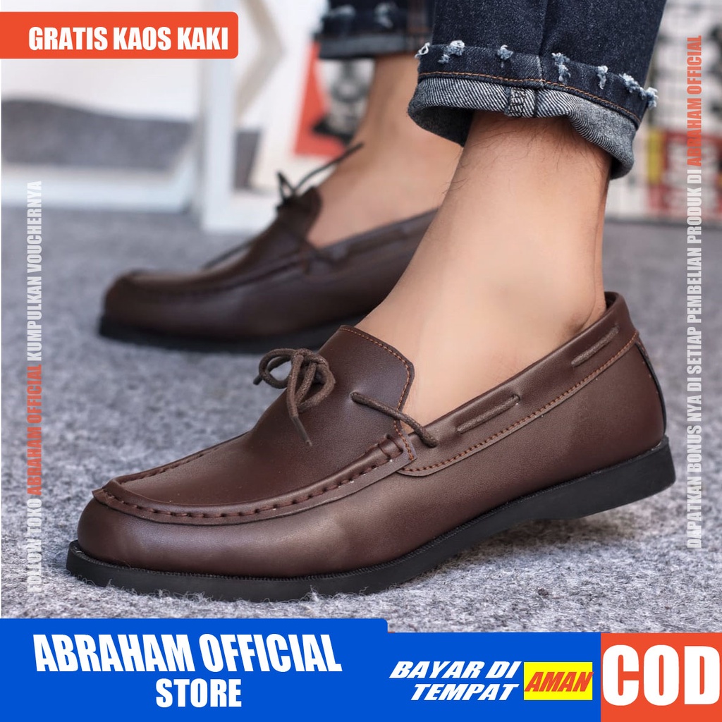 ELDER Sepatu Formal Pria Kulit Sintetis Sepatu Pria Casual Pantofel Sepatu Kasual Cowok / Cowo Oxford Kerja Kantor Kuliah Kondangan Gaya Keren Kekinian Original Murah Terlaris