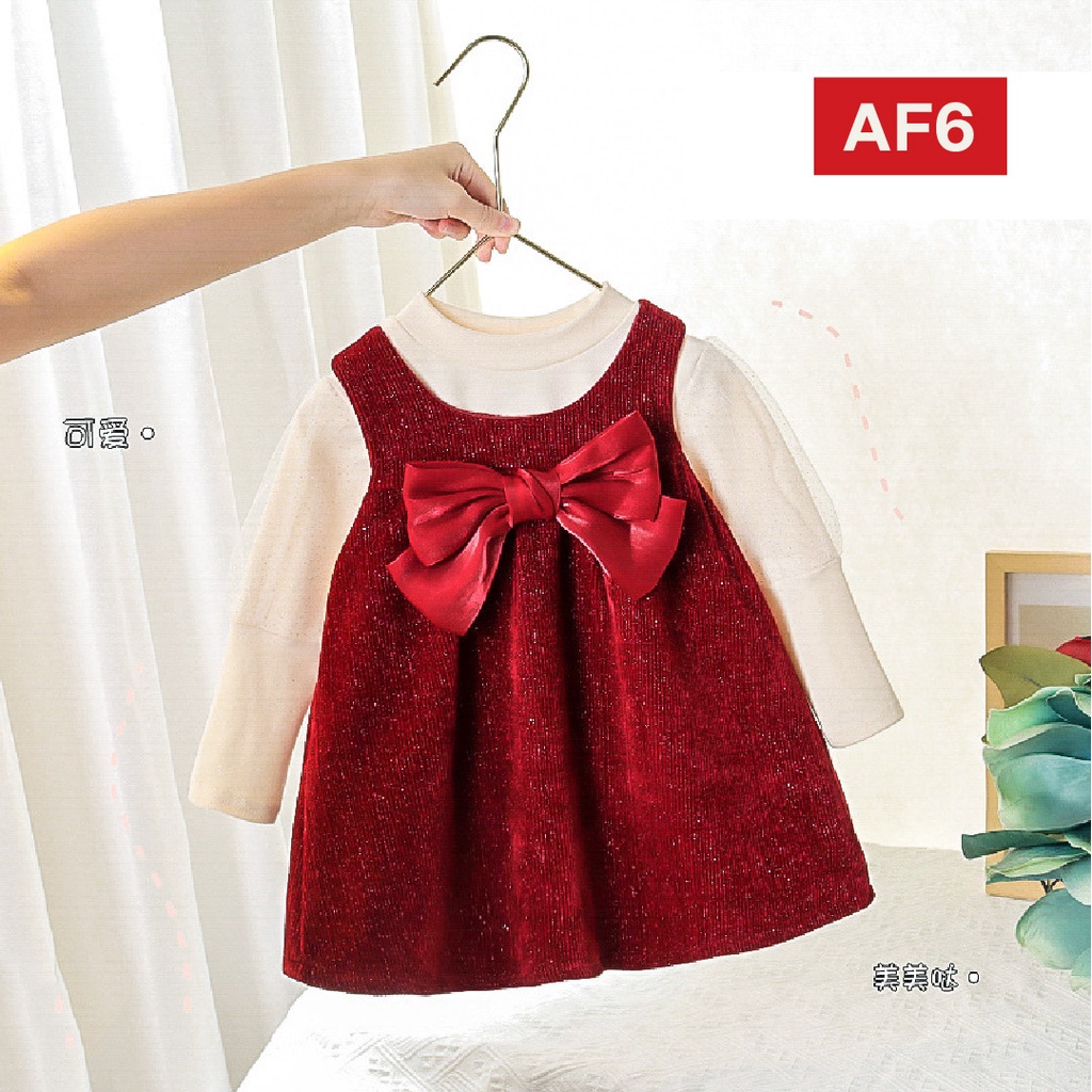 LAPAGO - Dress Gaun Anak Bayi Perempuan Import Motif Elegan Cantik 2021 usia 6 bulan - 3 Thn Type AF