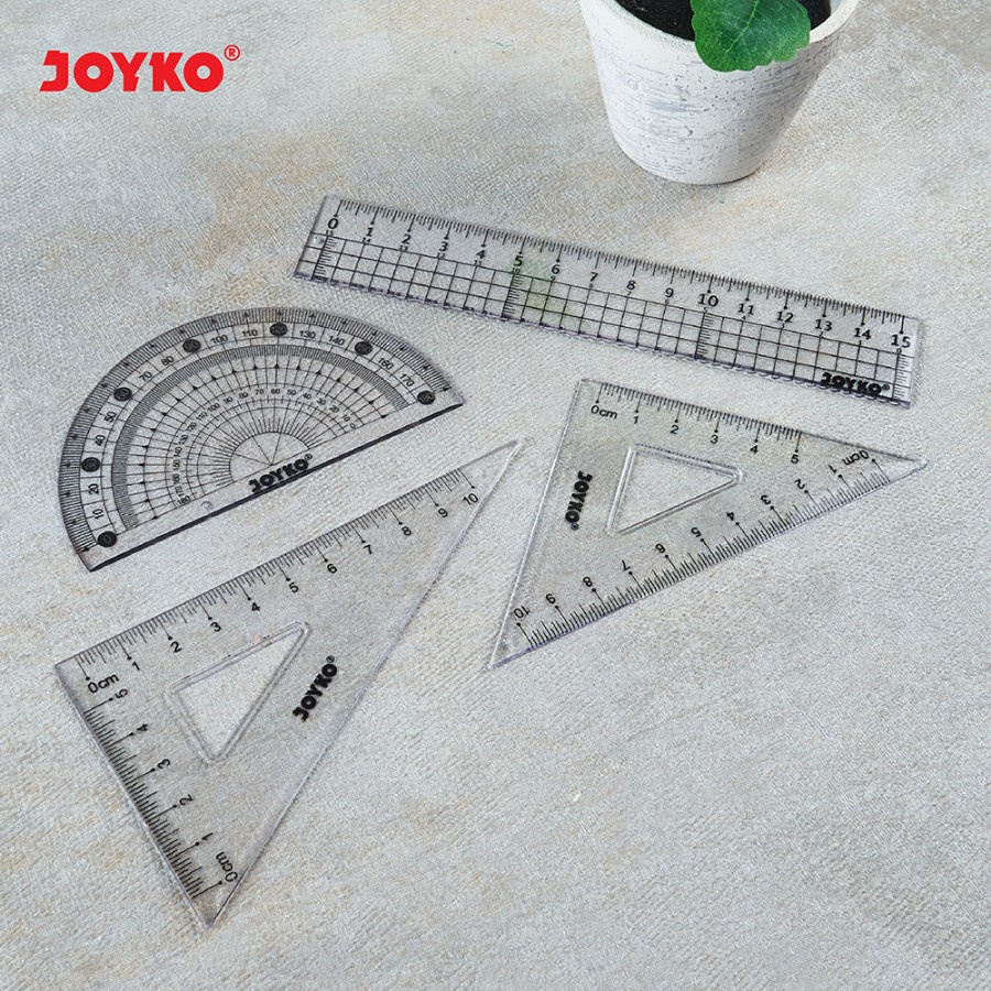 

ACRYLIC RULER SET JOYKO RL-PS2 | BUSUR | PENGGARIS SET ISI 4 MACAM