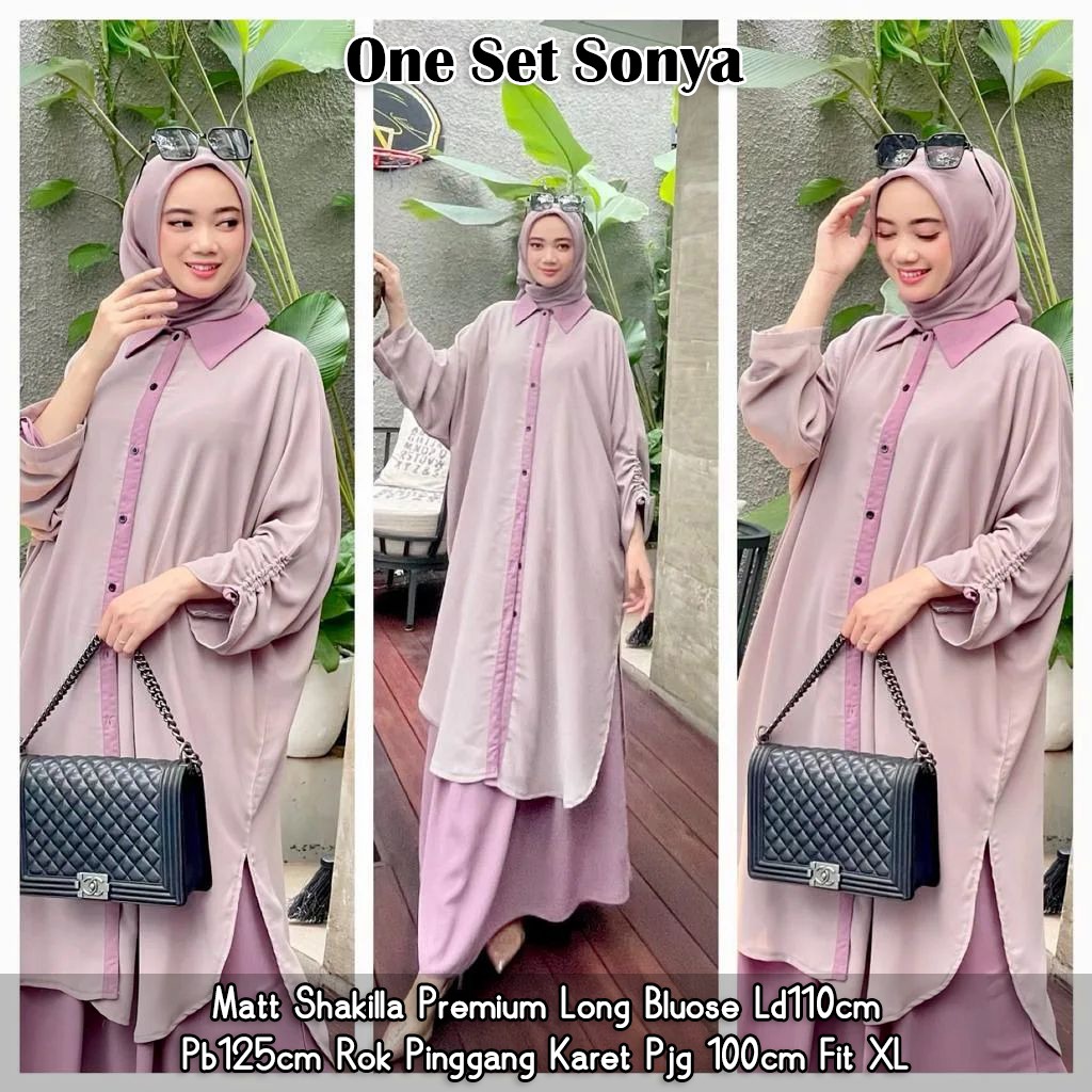 ONE SET SONYA/SETELAN BAJU KEKINIAN/BAJU &amp; BAWAHAN TERBARU