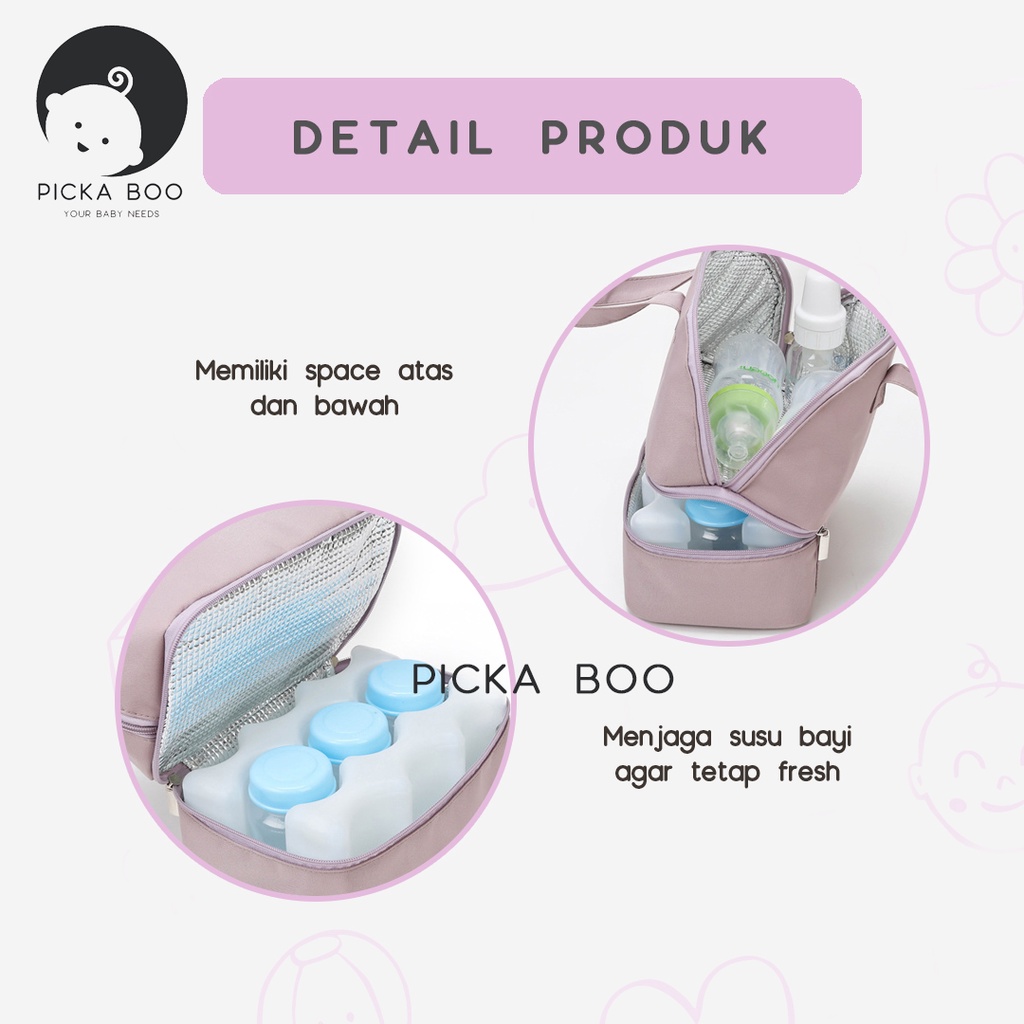 PICKA BOO Cooler Bag Asi Thermal Insulated FREE ICE GELL