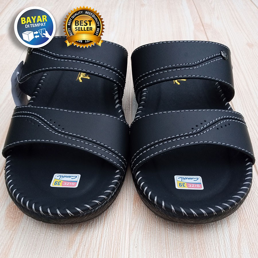 PROMO 8.8 !! SANDAL PRIA DEWASA SANDAL REMAJA SLOP SLIP ON BAN 2 CANVIL MURAH TERBARU / SAKIPO