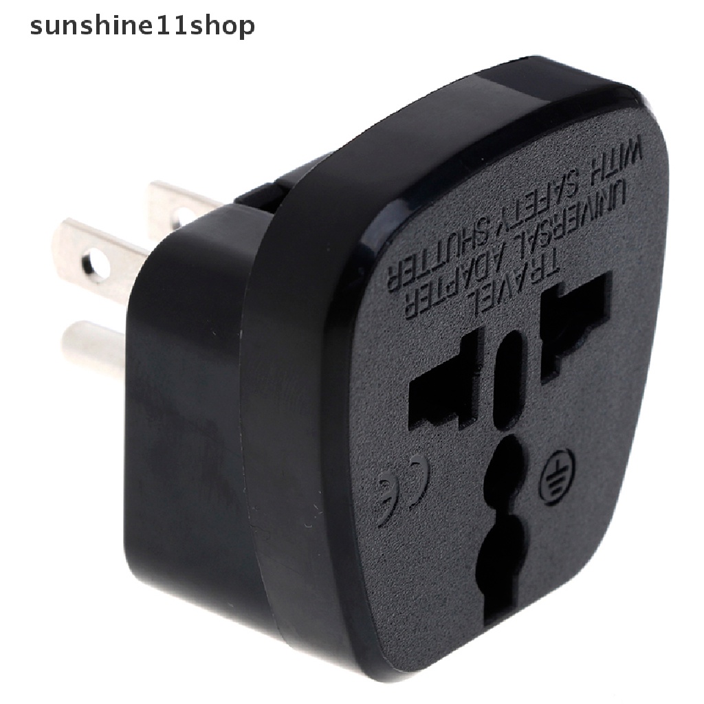 Sho adapter Konverter power plug EU UK AU Ke US USA Canada AC Universal Untuk travel