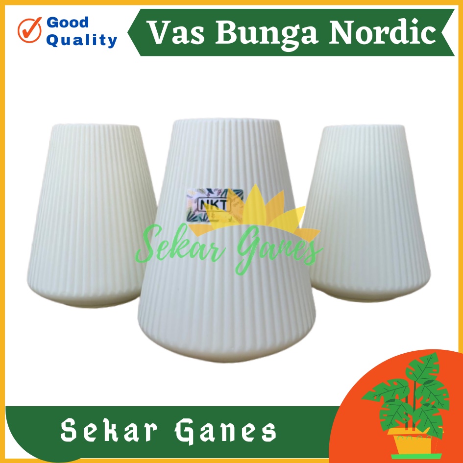 PROMO NKT VAS BUNGA NORDIC Vas Bunga Tanaman Aesthetic Imitasi Plastik Motif Cantik Murah Bagus Hiasan Meja Ruang Tamu Dekor Kantor Nordic Gold Style Besar Kaca - Vas Plastik Motif Texture Unik Lucu Wood Rhombus Diamond Wave Ceramics cocok untuk Pajangan