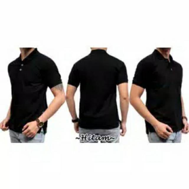 KAOS POLO HITAM - KAOS KERAH HITAM - POLO HITAM POLOS - KAOS PRIA - POLO PRIA