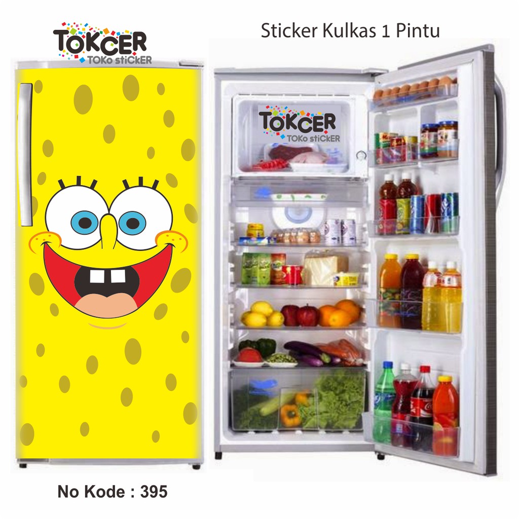 Sticker Kulkas 1 Pintu dan 2 Pintu SPONGEBOB