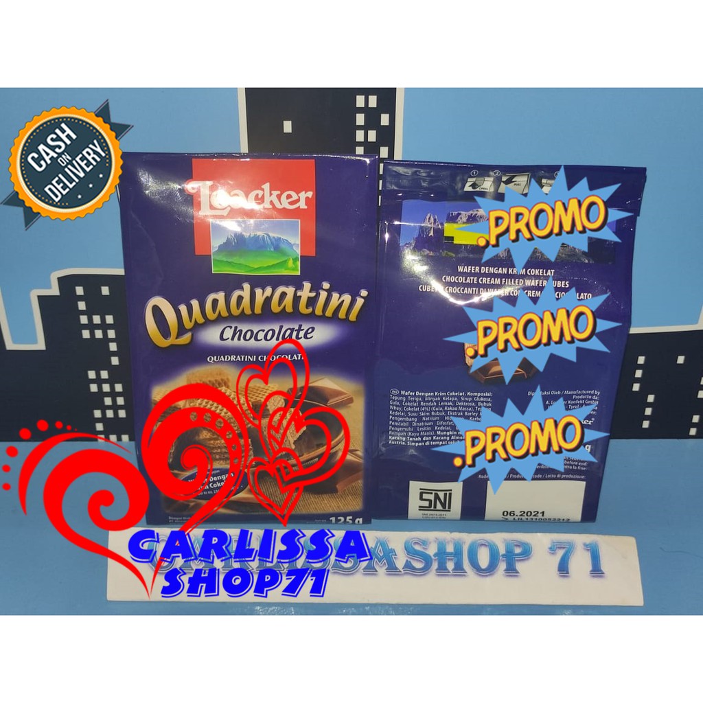 

LOACKER QUADRATINI 125GR CHOCOLATE / WAFER COKELAT HARGA TERJANGKAU