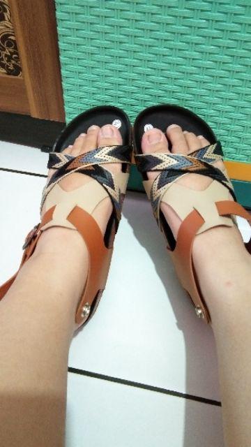 Sandal Tali Yuan Gradasi Coklat Mix Tali