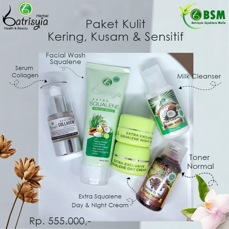 skincare untuk kulit sensitive/skincare kulit sensitif batrisyia/cream kulit sensitive batrisyia