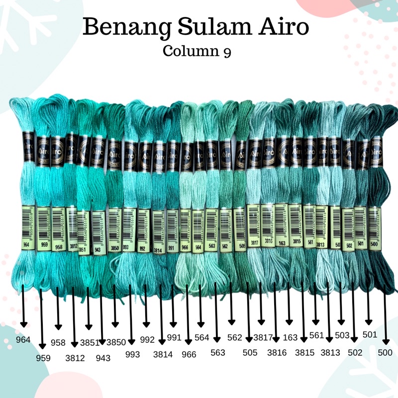 AIRO - Benang Sulam Airo (mirip DMC) Kolom 9