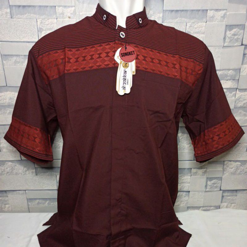 Kemeja Koko Al zabbar casual songket