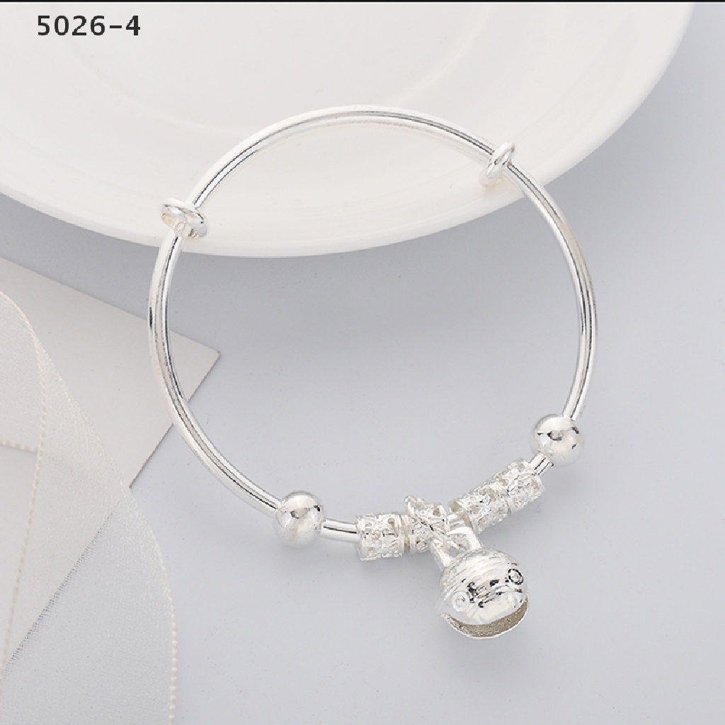 5026-4 Vintage Fashion Women Bell Jewelry Silver Plated Cuff Bracelet Charm Bangle Gift 5026-4