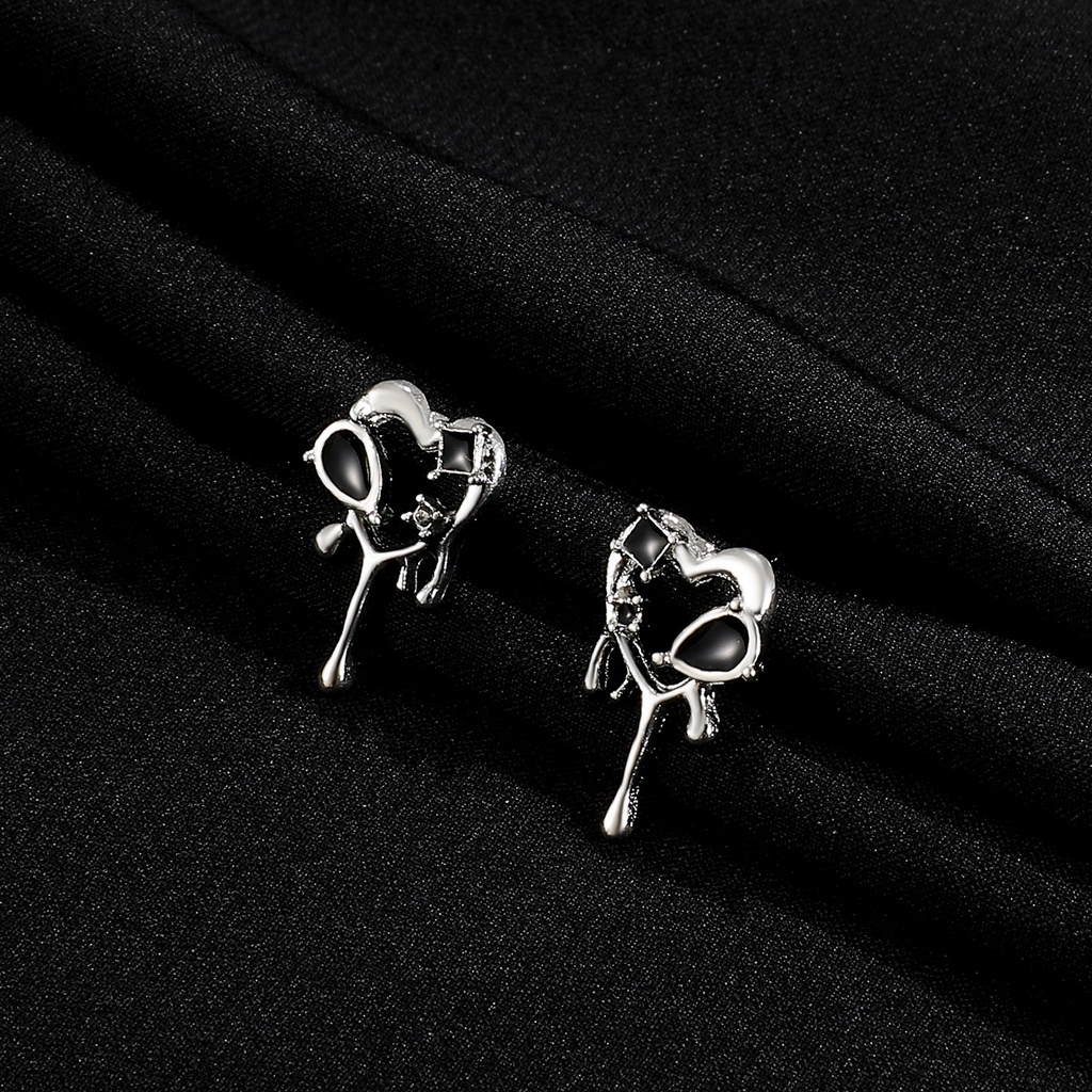 Anting Stud 925 Sterling Silver Bentuk Hati Gaya Korea Untuk Wanita