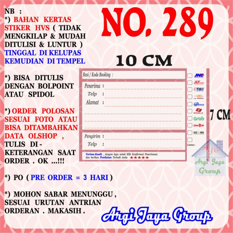 

Stiker HVS - Stiker Pengiriman - Sticker Alamat Olshop Murah Nomer 289-10x7cm