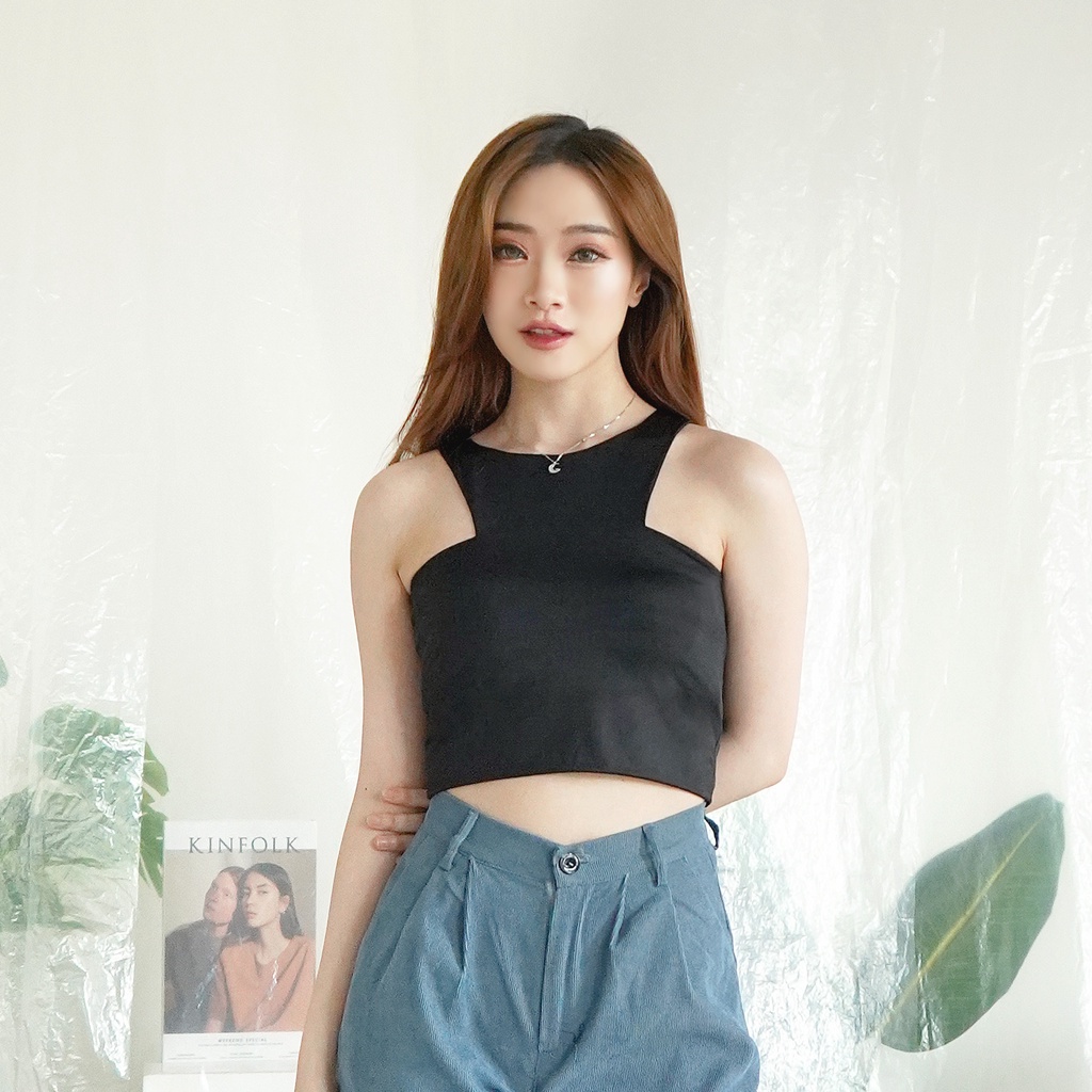 Korean Crop Tanktop Baju Atasan Wanita Crop Tee Tank top Korea 016