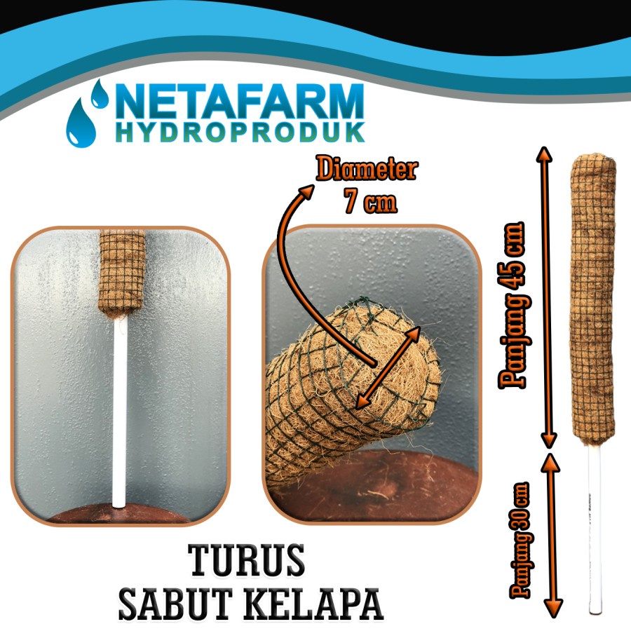 Turus Pipa Sabut Kelapa diameter 7cm tinggi 75cm