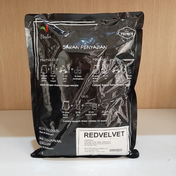 

(BISA COD) VERLIN Bubuk Minuman rasa RED VELVET / Verlin bubble drink 1kg